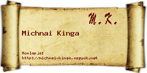 Michnai Kinga névjegykártya